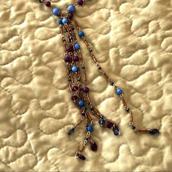 Vintage Lariat Style Bead and Chain Necklace - Picture 5 of 6